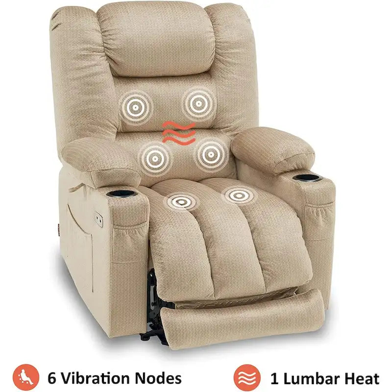 Fauteuil inclinable électrique avec chauffage et massage