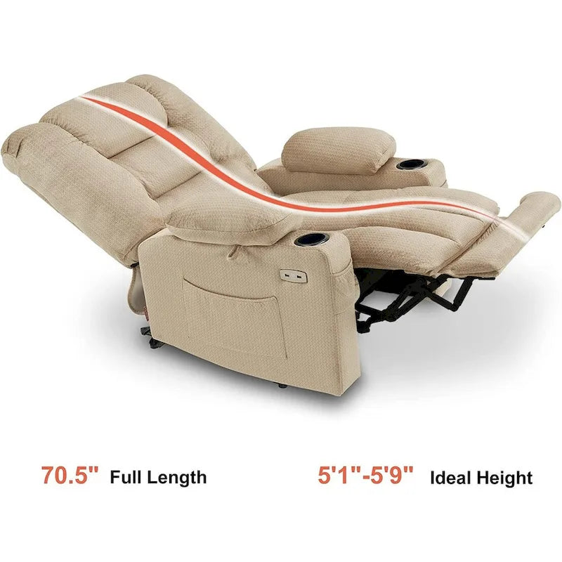 Fauteuil inclinable électrique avec chauffage et massage