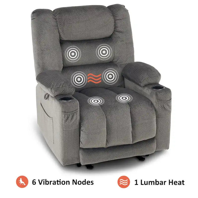 Fauteuil inclinable électrique avec chauffage et massage