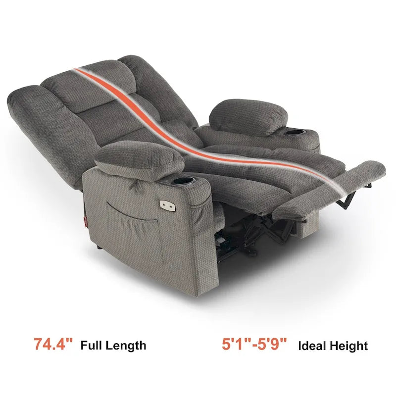 Fauteuil inclinable électrique avec chauffage et massage
