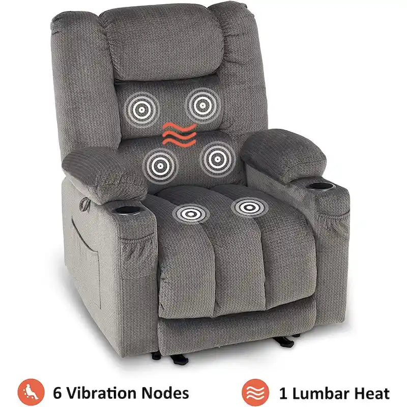 Fauteuil inclinable électrique avec chauffage et massage
