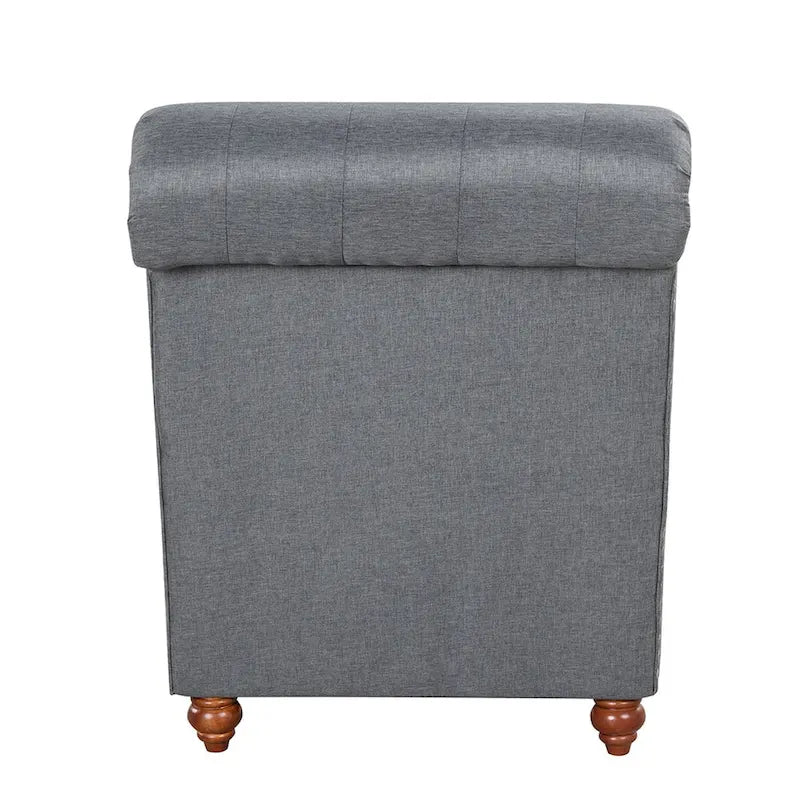 Chaise longue moderne en velours sans accoudoirs avec 1 coussin cylindrique