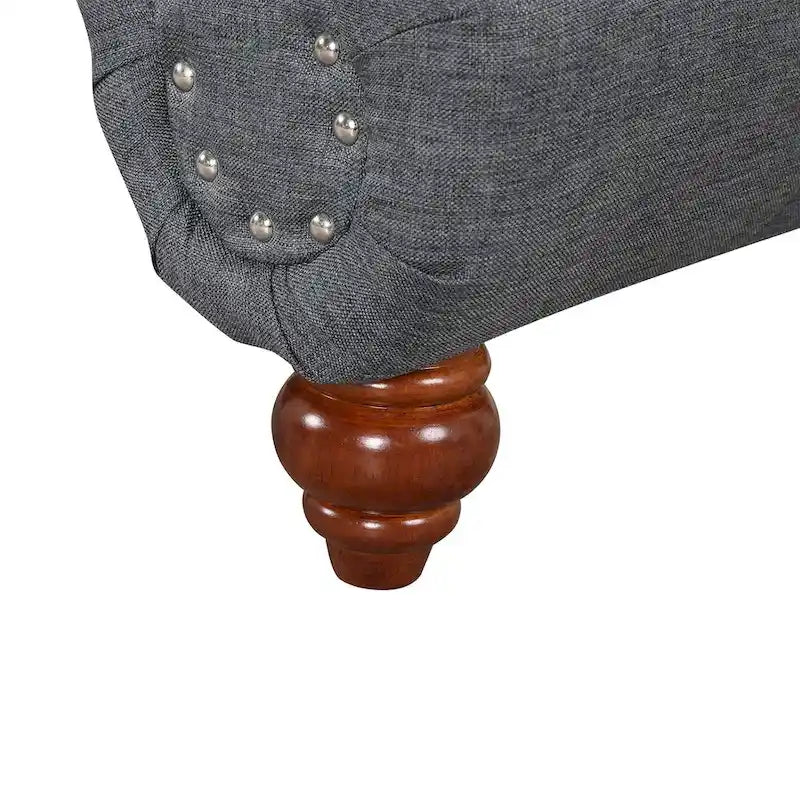 Chaise longue moderne en velours sans accoudoirs avec 1 coussin cylindrique