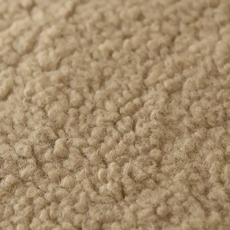Pouf en tissu bouclette 71 x 71 cm avec rembourrage en mousse haute densité