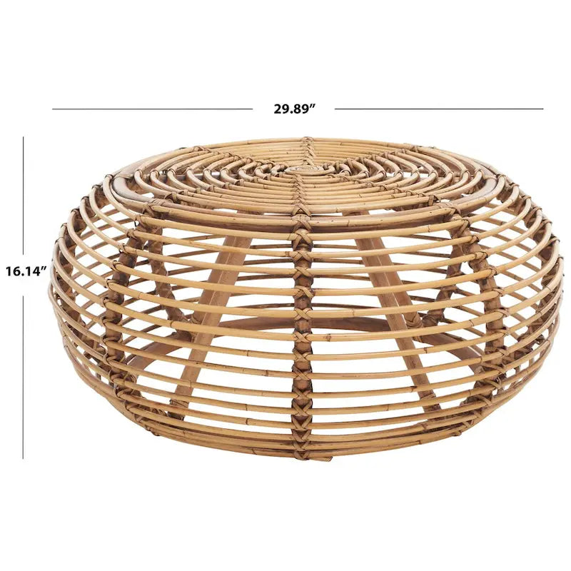 Table basse ronde en rotin, 30L x 30P x 16H