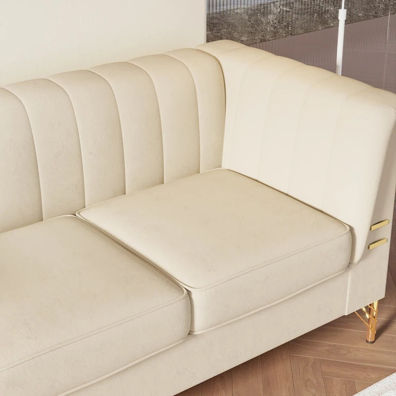 Canapé en velours de 209,9 cm de style Chesterfield