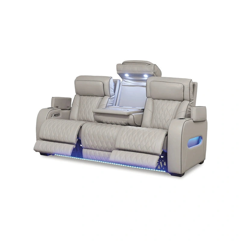 Canapé inclinable électrique avec massage pneumatique, sièges chauffants et port de charge USB