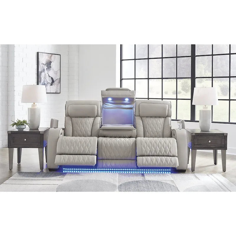 Canapé inclinable électrique avec massage pneumatique, sièges chauffants et port de charge USB