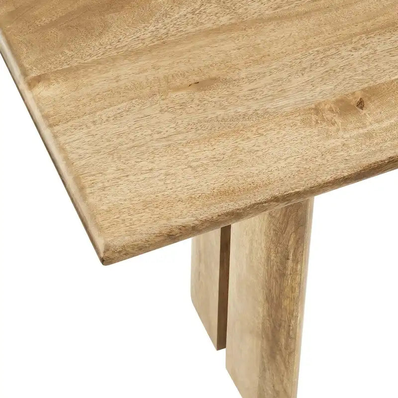Banc de salle à manger en manguier massif de 58 po avec patins anti-rayures