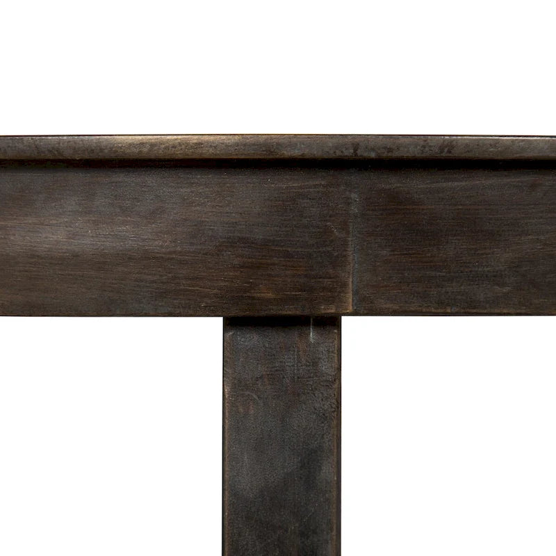 Table d'appoint ronde en métal avec plateau de type « plateau de service » et finition brossée