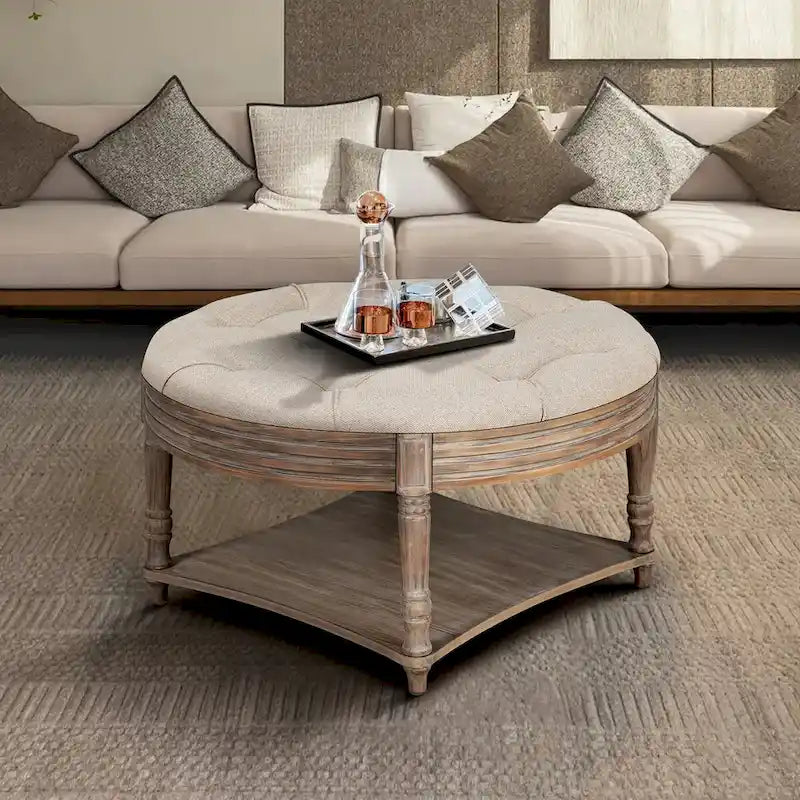 Table basse repose-pieds ronde large
