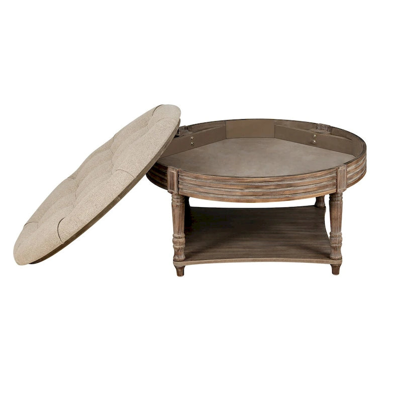 Table basse repose-pieds ronde large