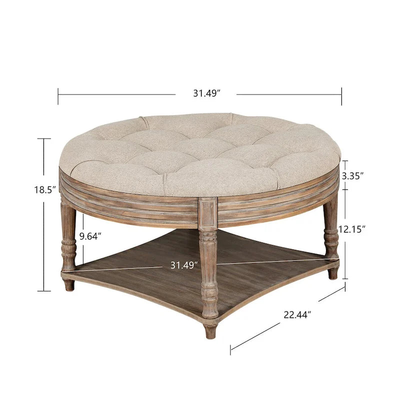Table basse repose-pieds ronde large
