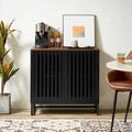 Meuble de rangement vintage à lattes rayé avec étagère réglable